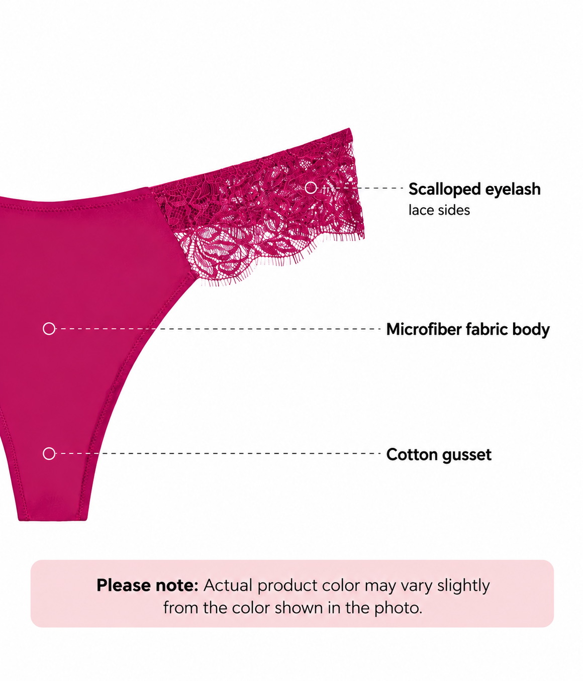 It's On Thong With Lace 972296, Fuchsia 650