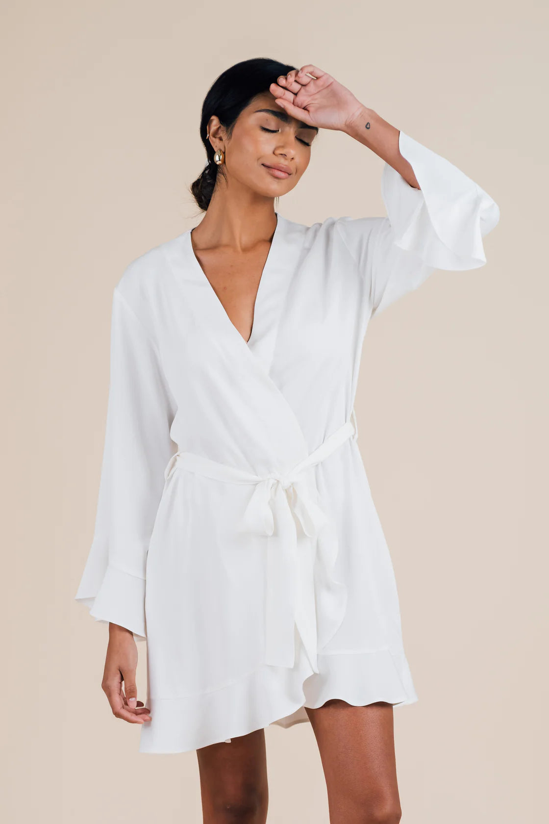 HALFASLEEP Ruffle Robe , Cloud