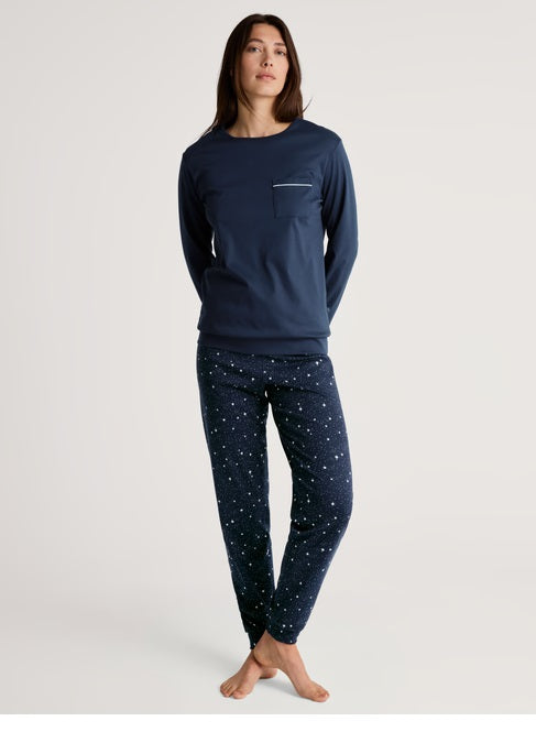 Calida Sweet Dreams Pajama with Cuff, Navy