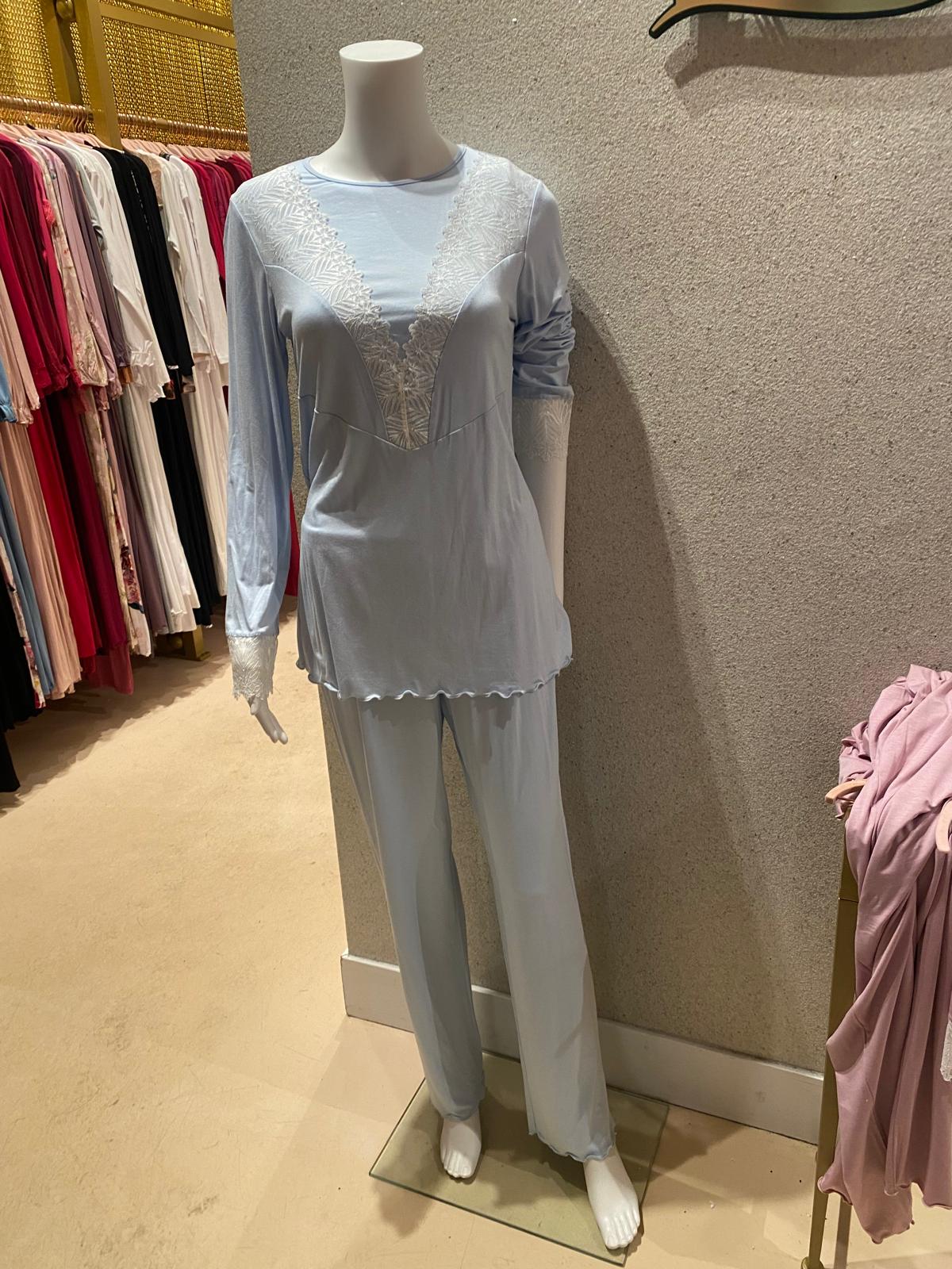 Oh Zuza Detailed Pajama, Light Blue