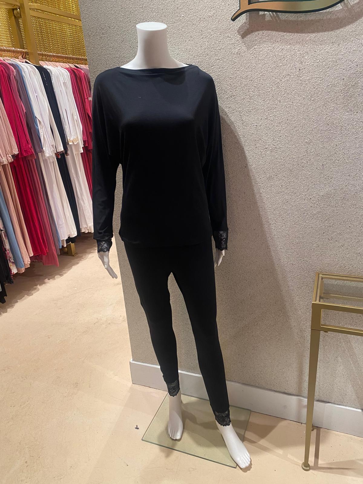 M3320 Pajama Long Sleeve, Black