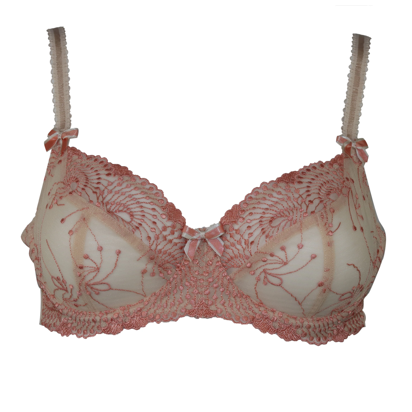 Fit Fully Yours Nicole Sheer Lace Bra, Ivory Cream Sunset