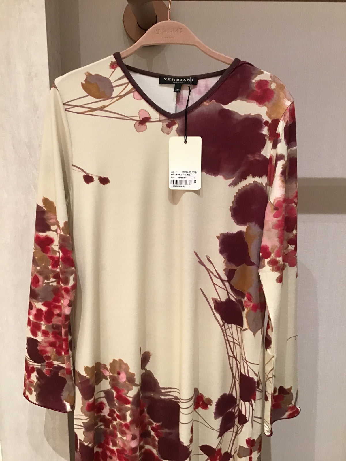 Verdiani up V-Neck Printed Nightdress 4609, Moka 56