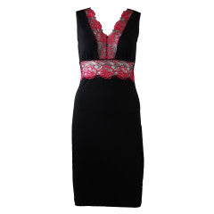 Vanilla Chemise with Lace, Black Red