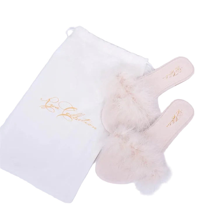 Rya Feather Slipper, Champagne