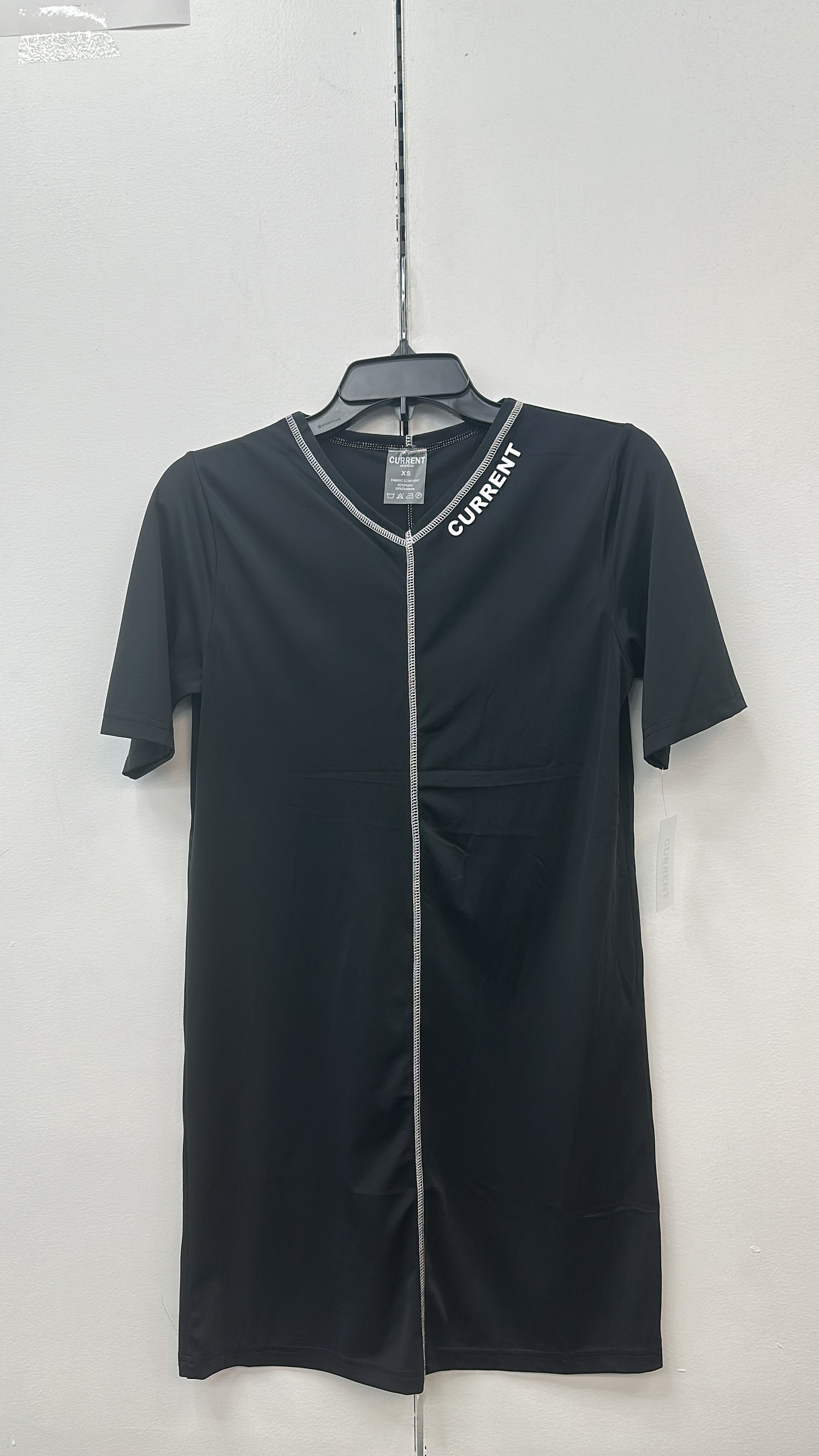 CURRENT Long Swim Shirt YDS-9, Black/White