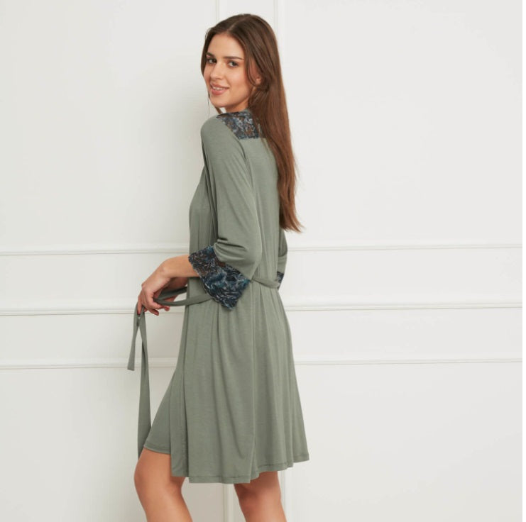Oh ZUZA!  Robe with Lace Design , Agave Green
