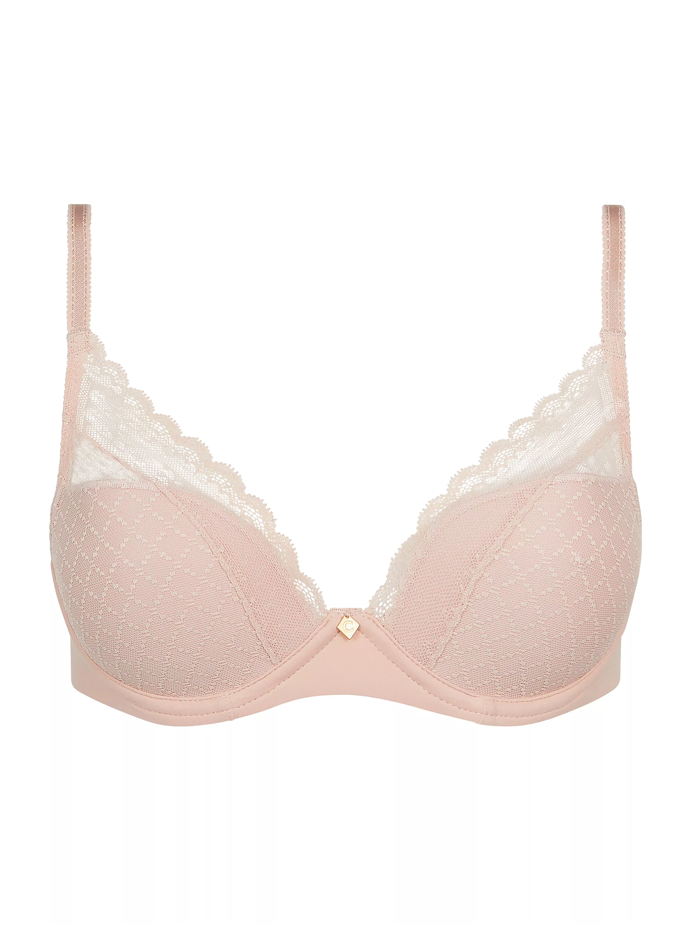 Chantelle Norah Chic Plunge T-Shirt Bra Bra With Lace, Rose
