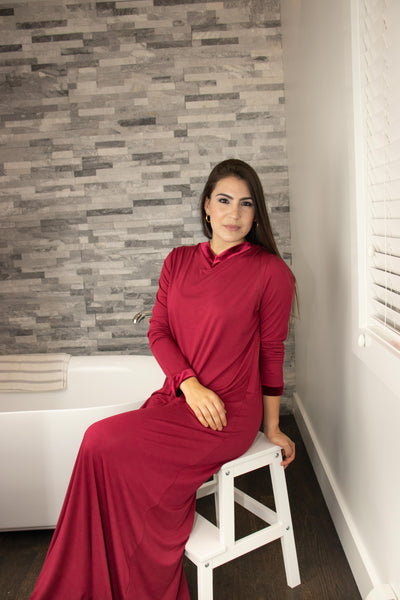 Velvet Neck Trim & Cuffs Rosella Nightgown IDA 168NY