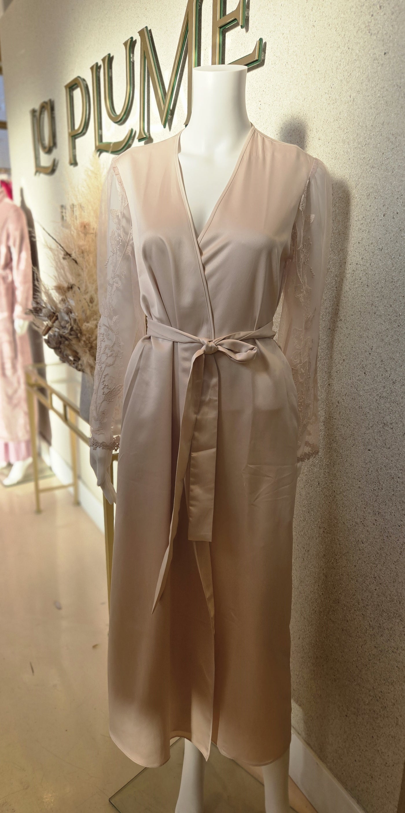 RYA Collection Lisbon Long Coverup Robe, Champagne