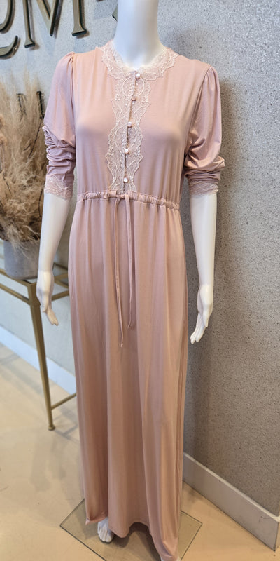 Rosella  Waisted & Button Nightgown, Lt. Pink