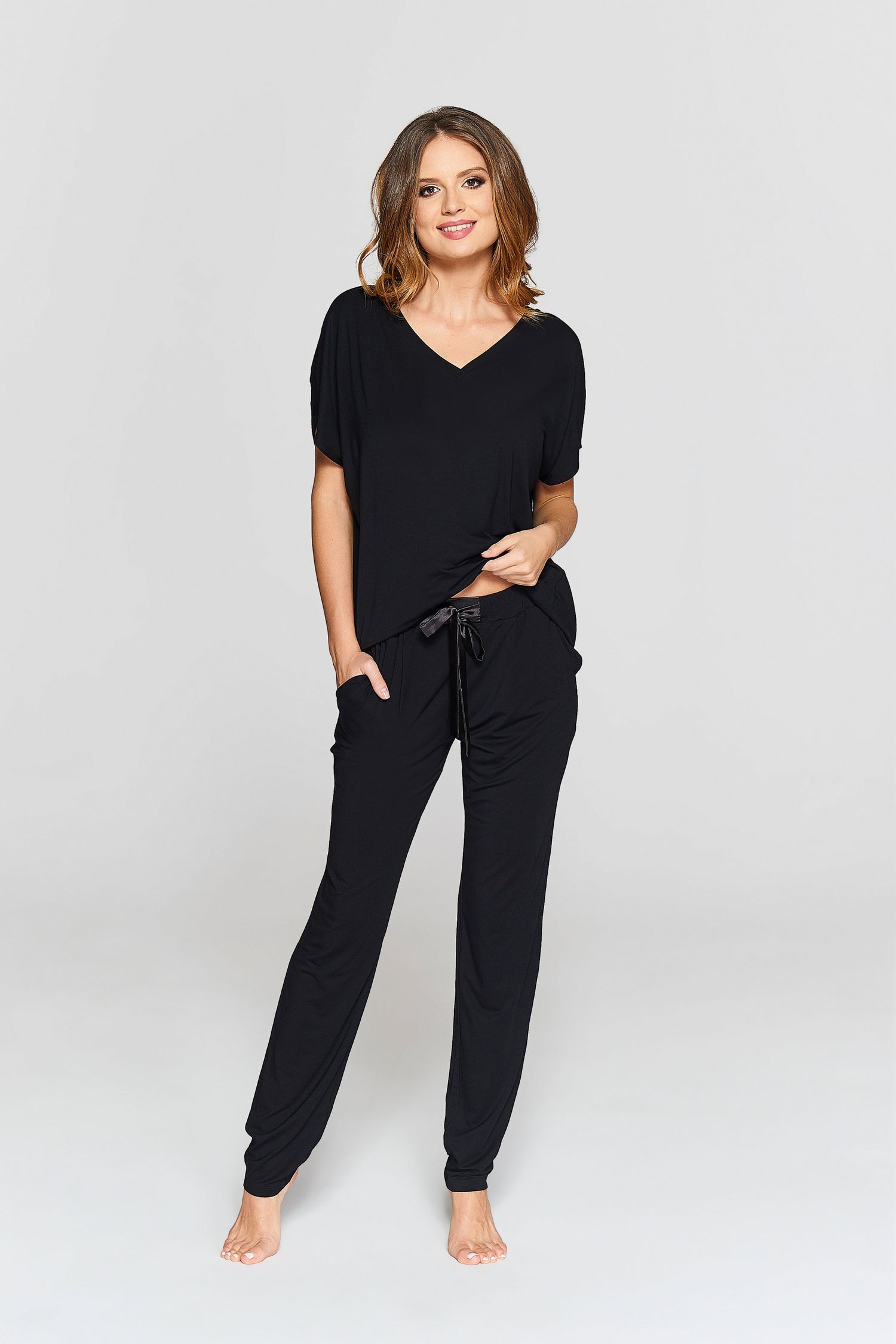 Vanilla Night and Day Long Pant Pajamas Set, Black