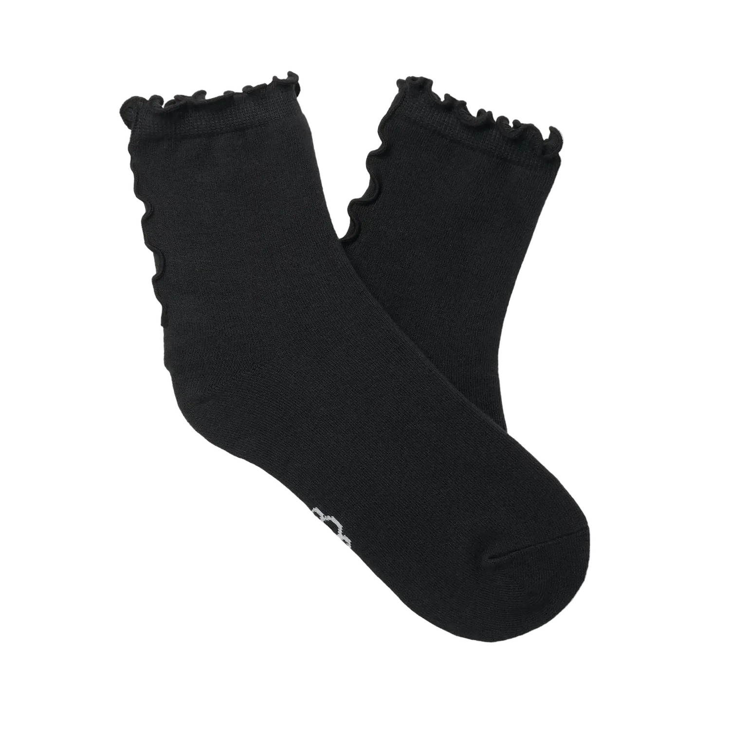 UGG Karsyn Lettuce Edge Quarter Socks, Black