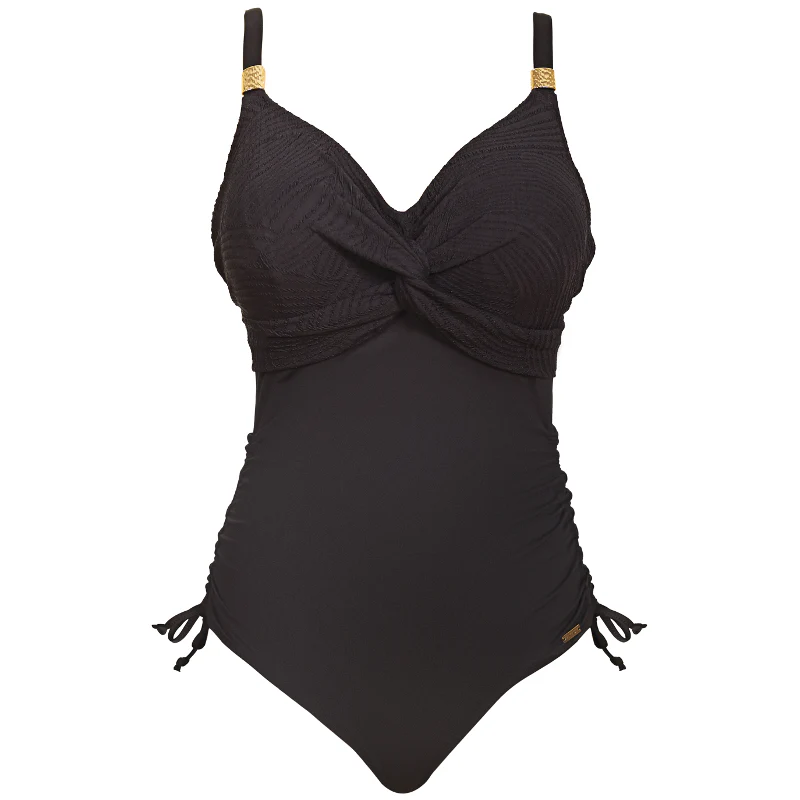 Fantasie. Ottawa Underwire Front Swimsuit Adjustable Legs, Black