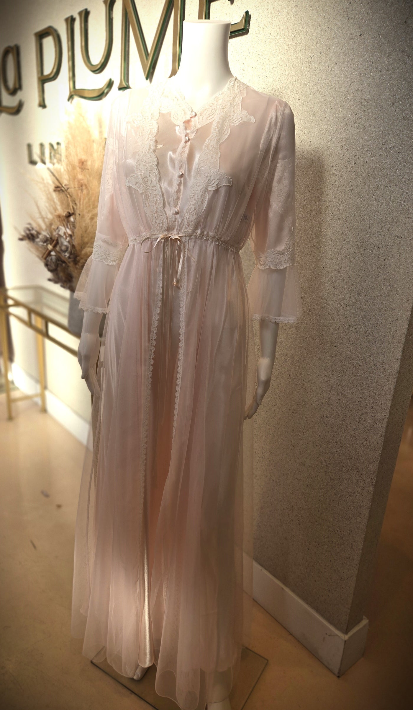 JANE WOOLRICH All Tulle Nightdress Robe Cover Up, Pink