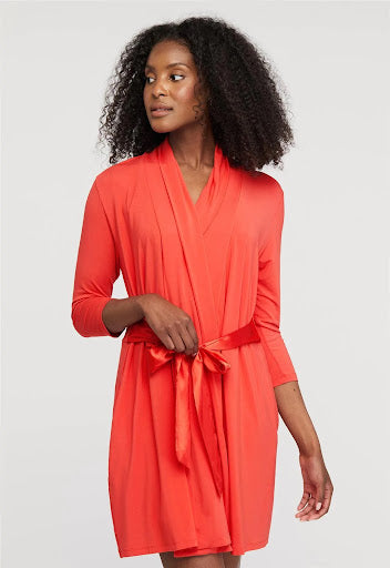 Fleur't Iconic Robe with Silk Ties  620, Goji