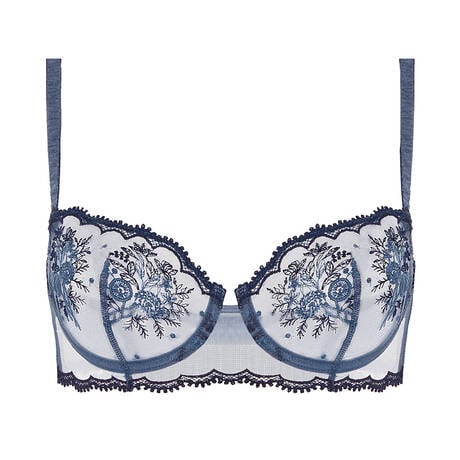Simone Pérèle Intrigue Unlined Lace Bra, Blue
