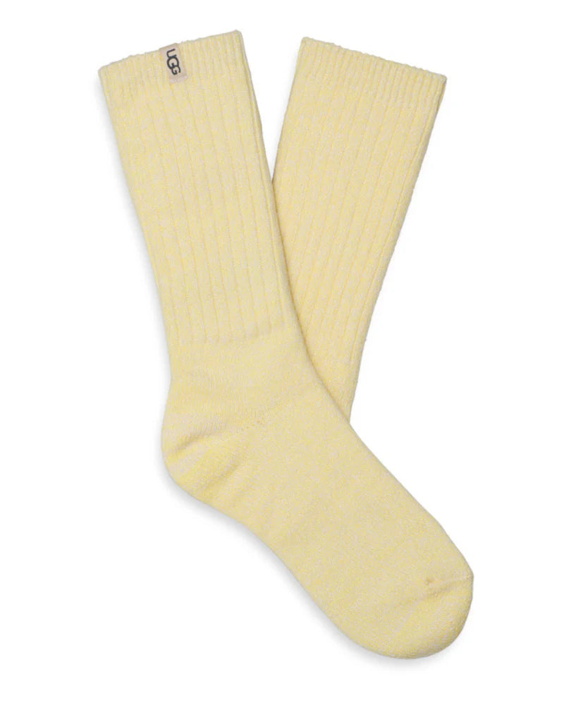 UGG Rib Knit Slouchy Crew Sock, Pale Lily