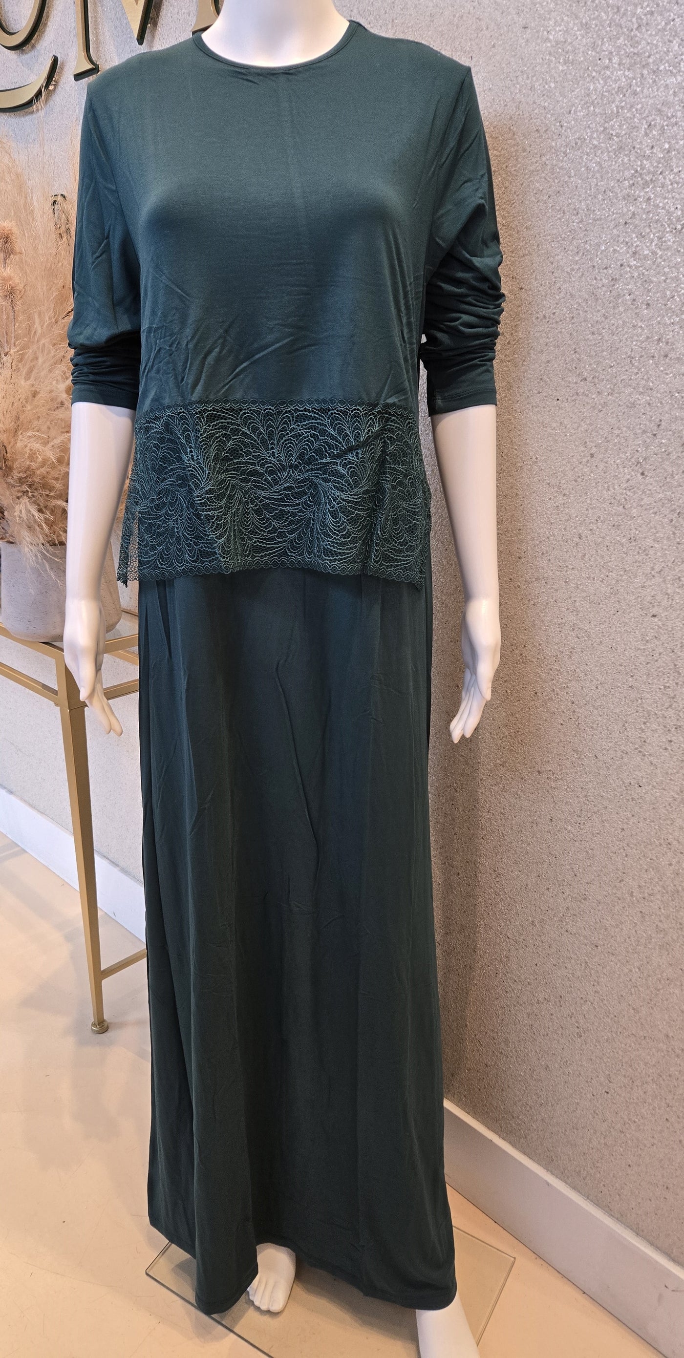 Rosella Viscose Nursing Nightgown, Green.