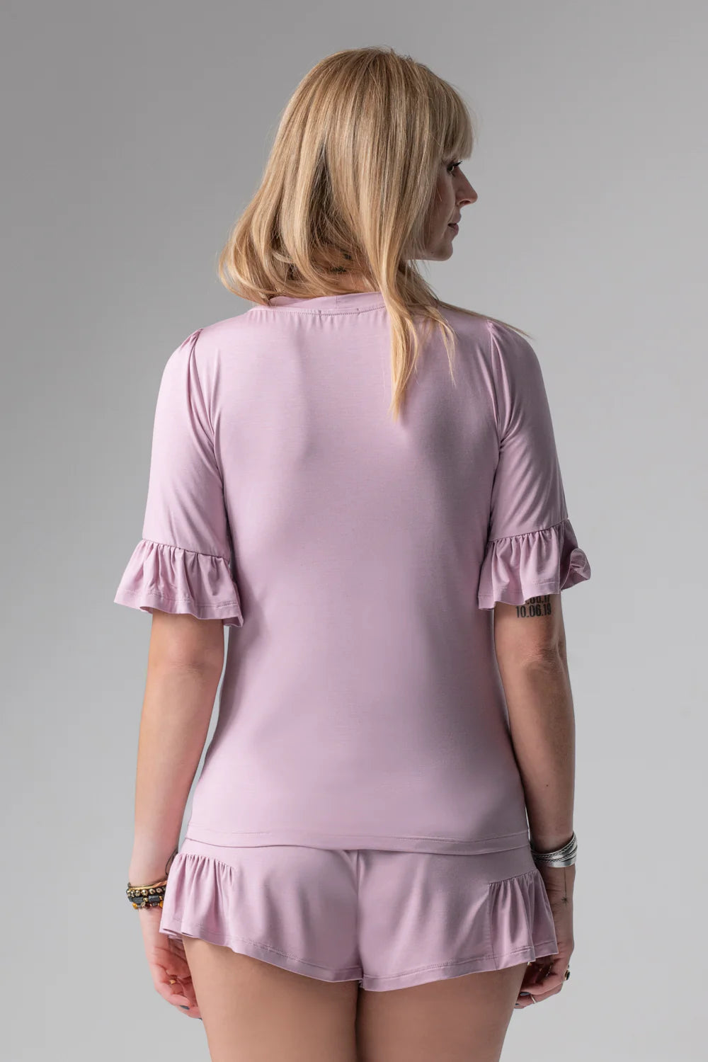 4625 Ruffle Pyjamas with shorts, Lilac 39