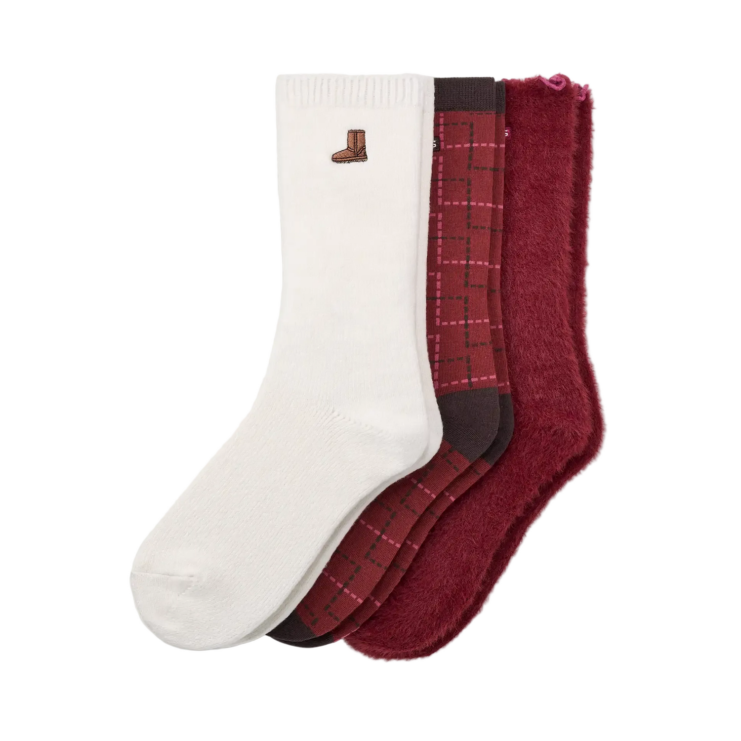 UGG Classic Crew 3 Pack, Classic/Plaid/Coffee Berry