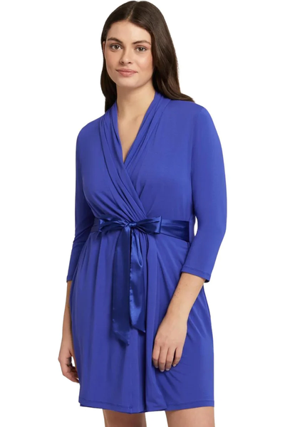 Fleur't Iconic Robe with Silk Ties, Sapphire