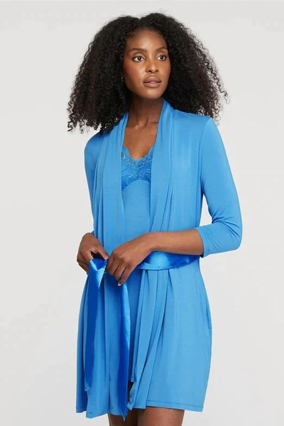 Fleur't Iconic Robe with Silk Ties , Malibu