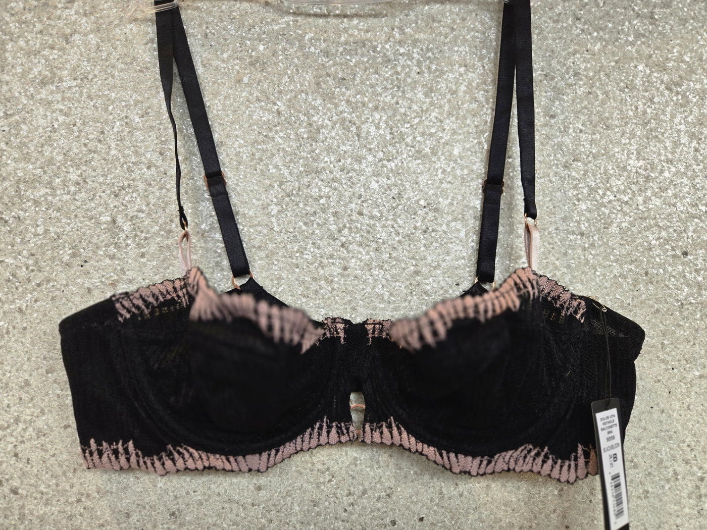 Montelle Dolce Vita Keyhole Balconette Bra , Black/Bloom