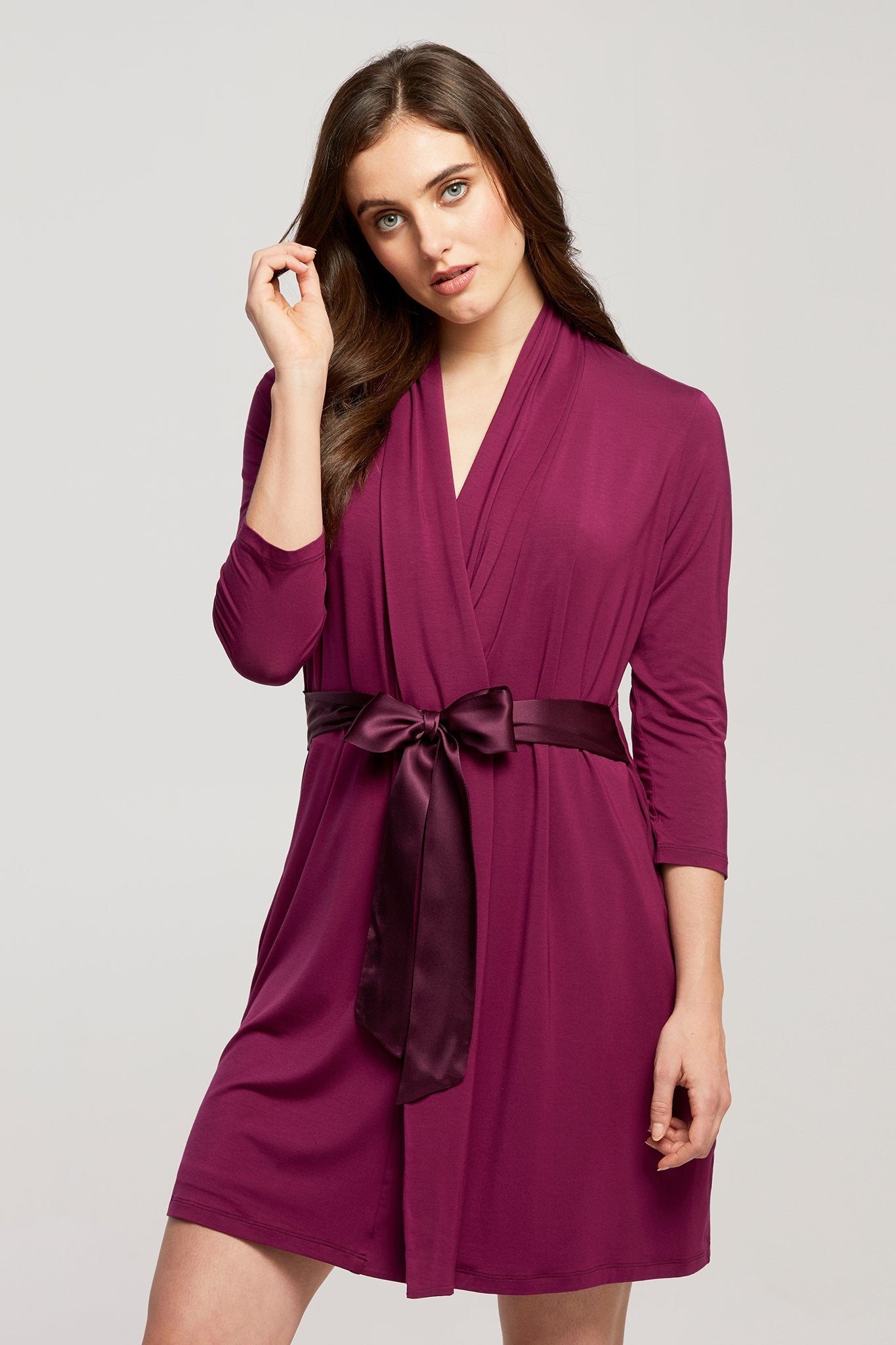 Fleur't Iconic Robe with Silk Ties  620, Grove