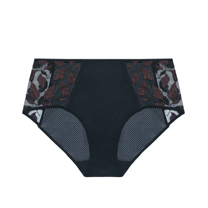 Simone Perelle  Dahlia High Waist Brief Panty, Black/ Copper