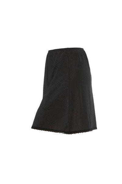Gemsli Basic Nylon Half Slip with Lace Edge HK300, Black