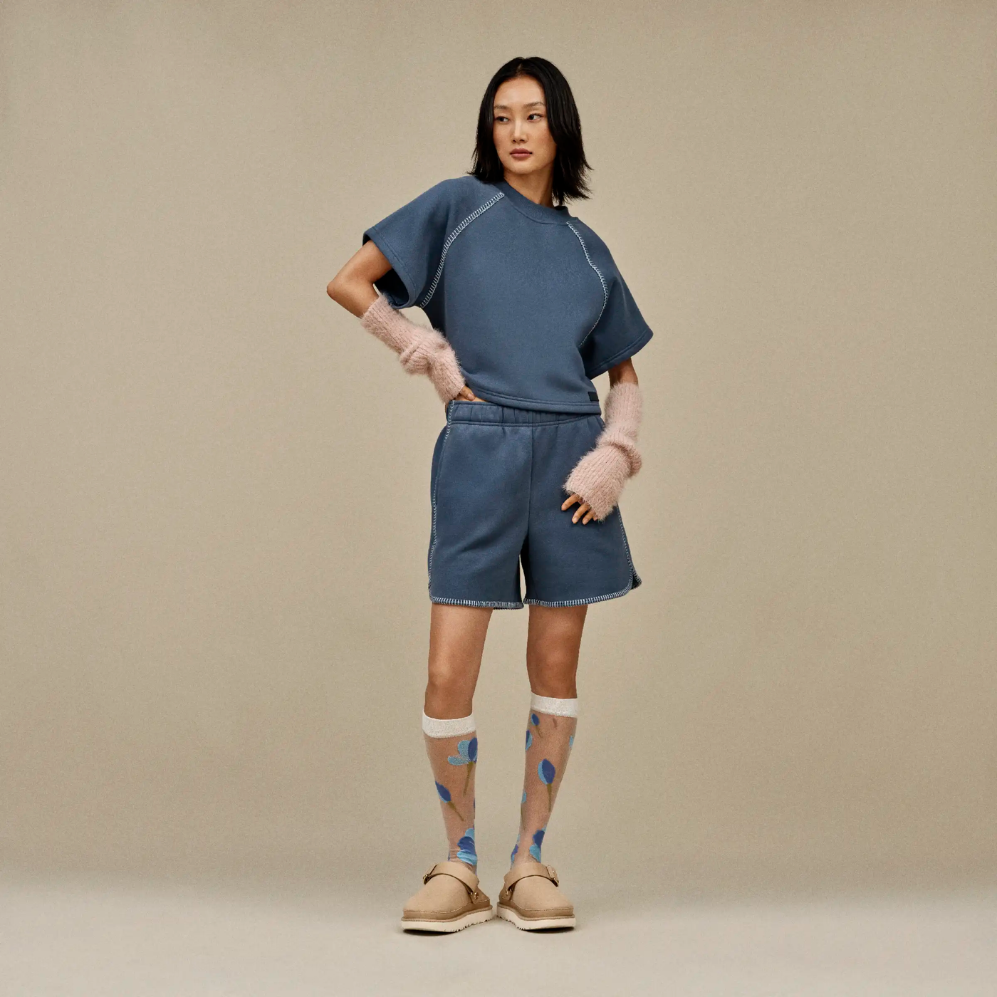 UGG Women's Classic Short Sleeve Crewneck, Desert Blue