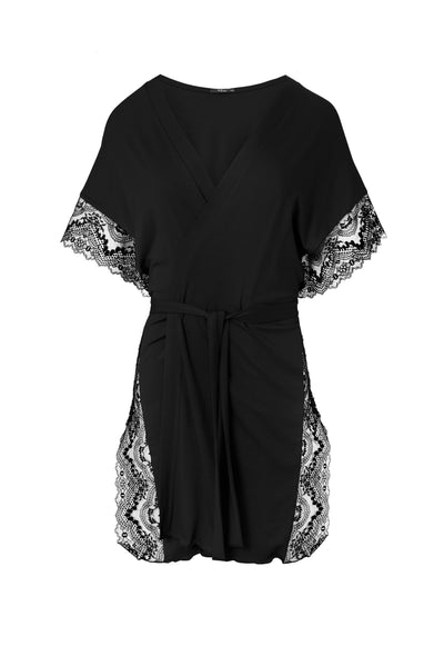 Black Short Lace Cover Up 3723