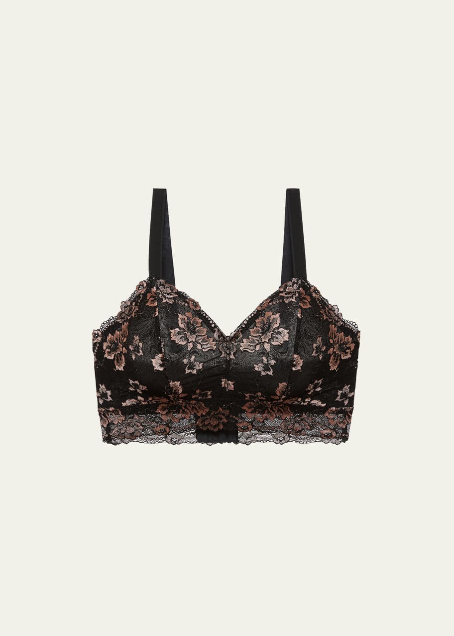 Cosabella Savona Curvy Longline Bralette, Black/Mandarin
