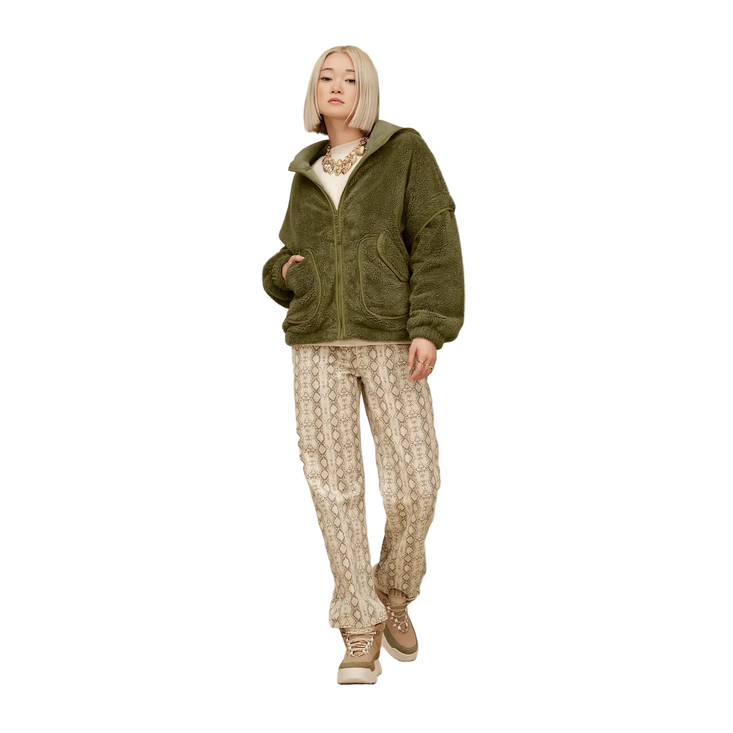 UGGfluff Mariella Zip Hoodie, Burnt Olive