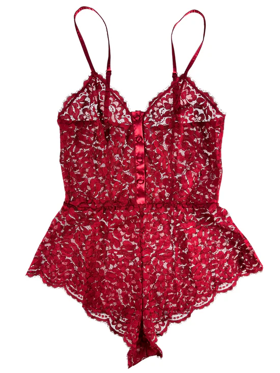 COSABELLA Magnolia Lace Teddy, Red