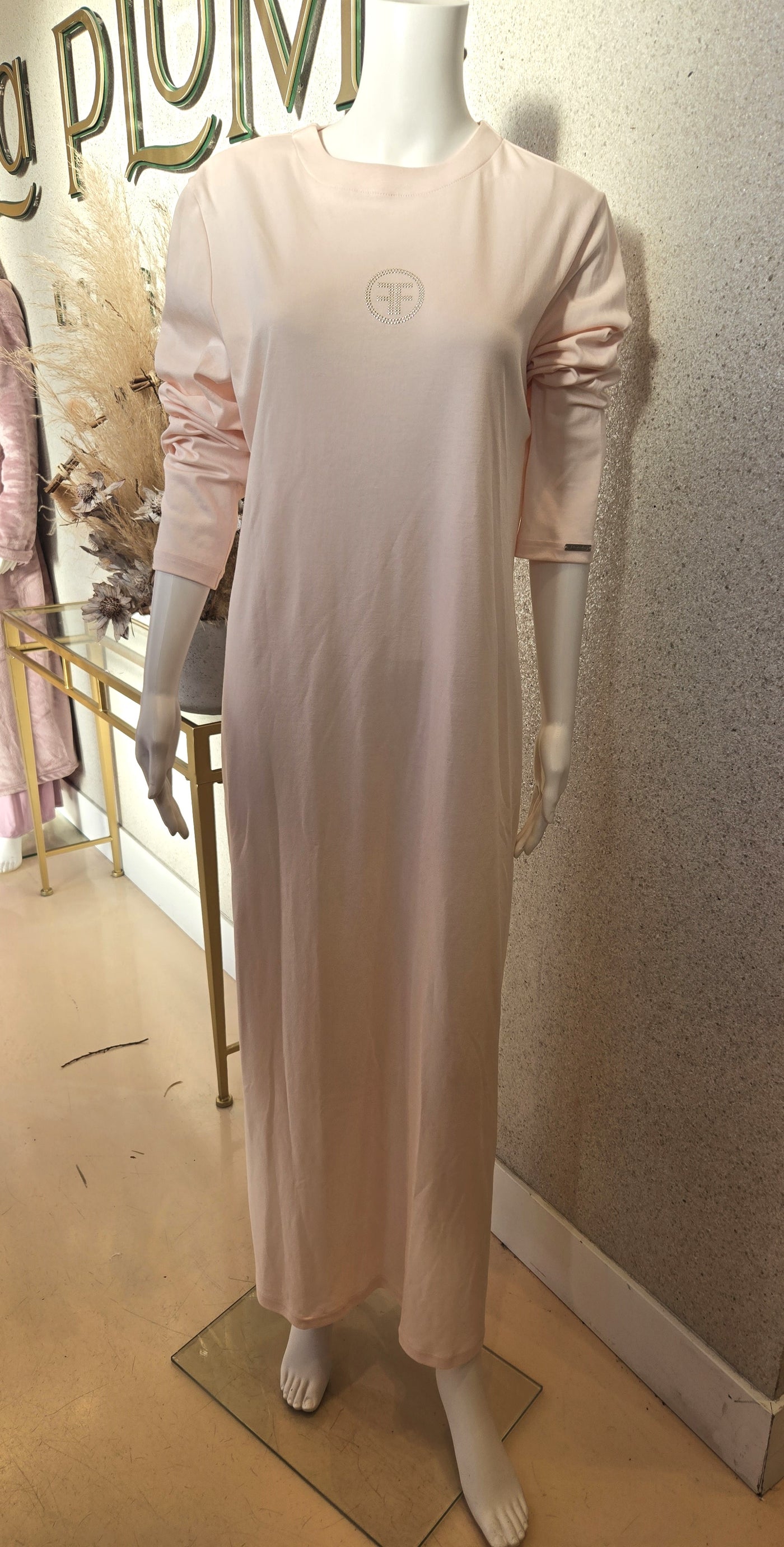 Furstenberg  Solid Nightgown w studded logo design, Puder