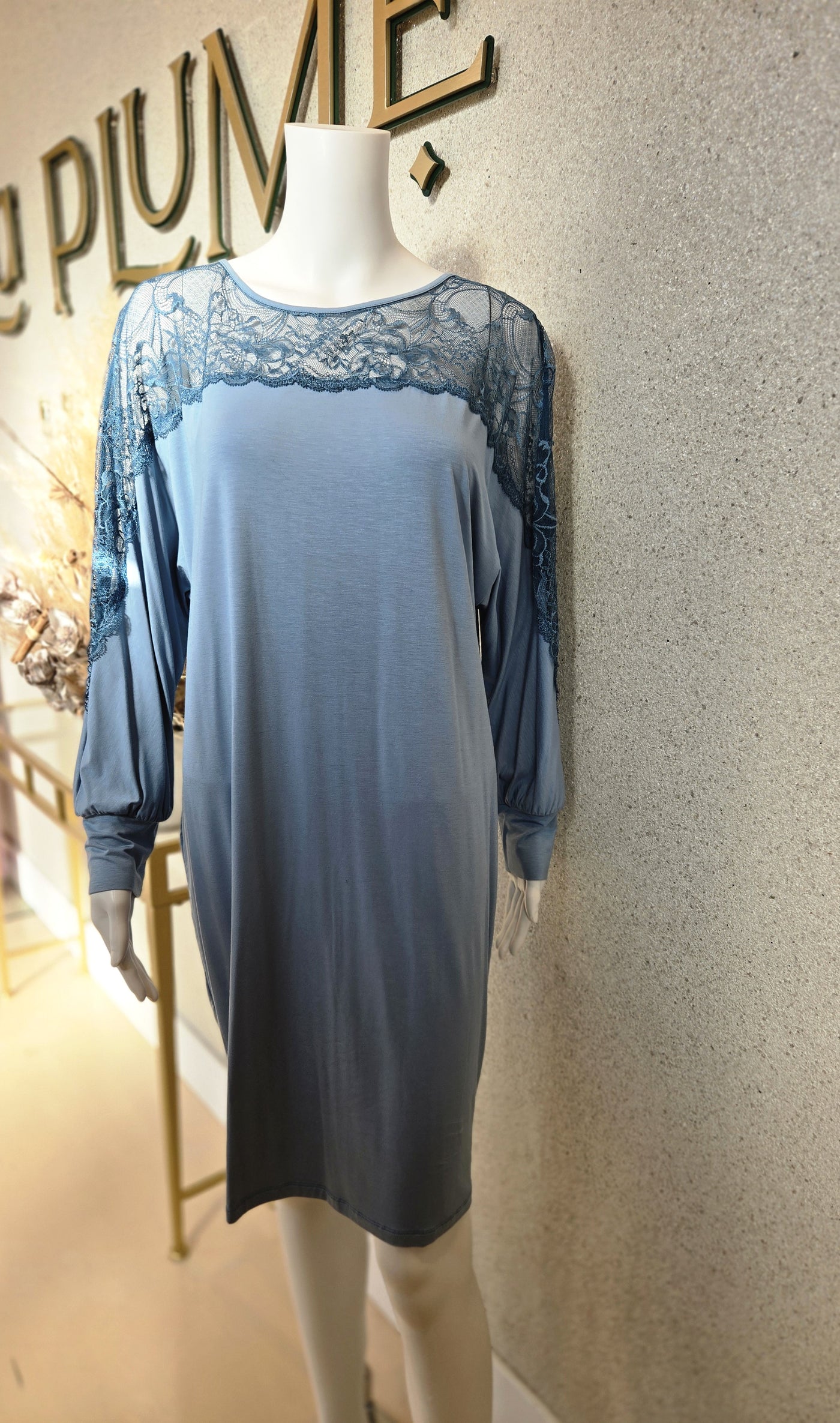 Oh ZUZA!  Nightdress Long Sleeve , Aqua