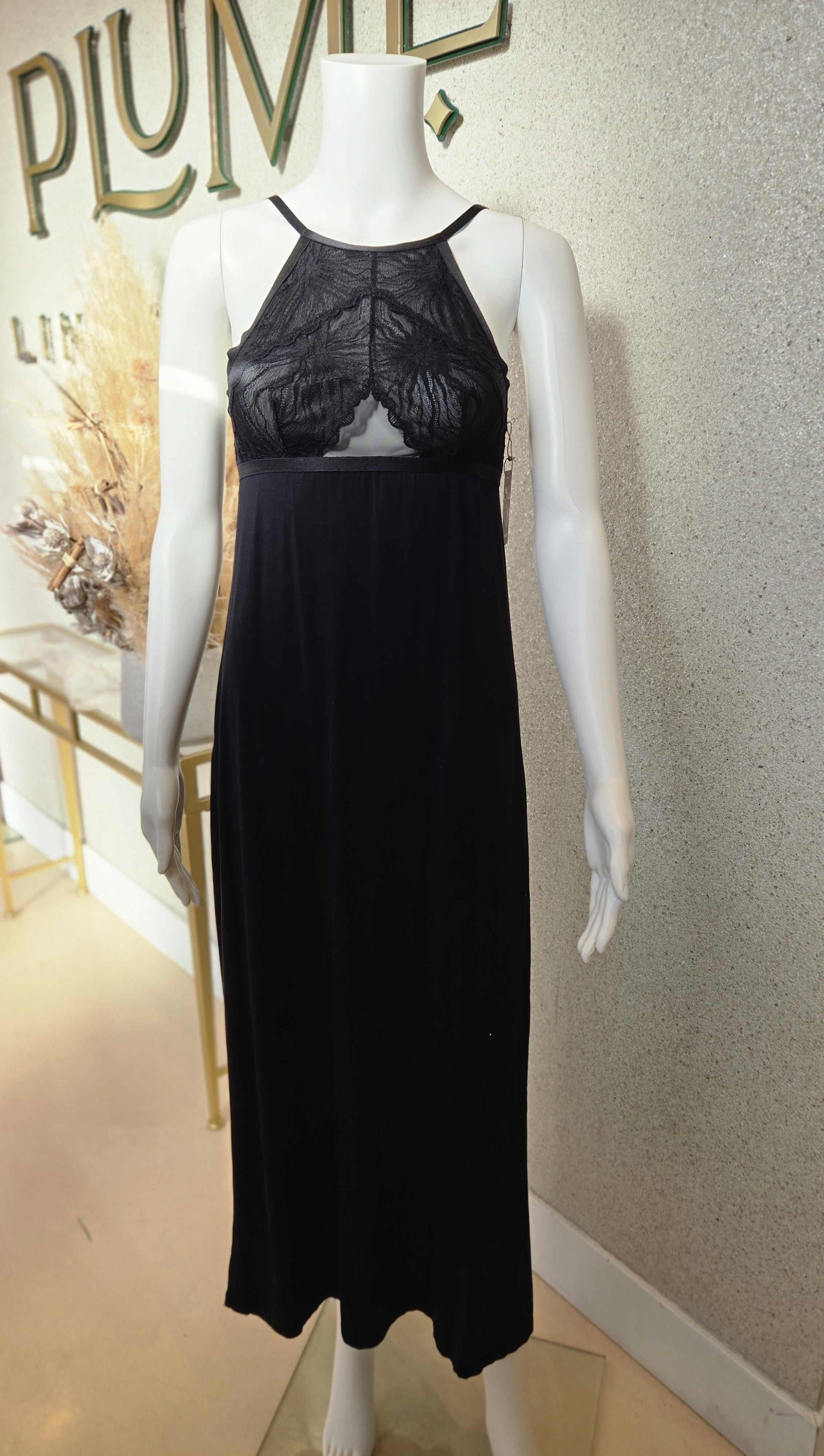 Montelle, Parisian Nights Hight Neck Long Gown , Black – La Plume Lingerie