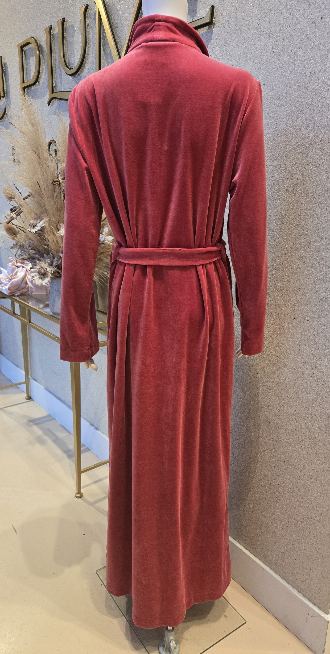 Furstenberg Morning Robe w/Front Zipper & Pockets Cherry, 05cherry