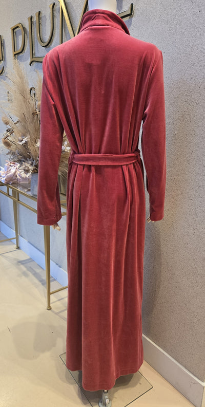 Furstenberg Morning Robe w/Front Zipper & Pockets Cherry, 05cherry