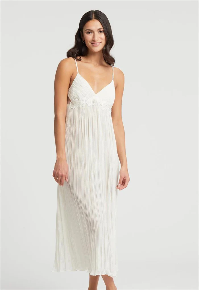 Rya Collection True Love Pleated  Gown, Ivory