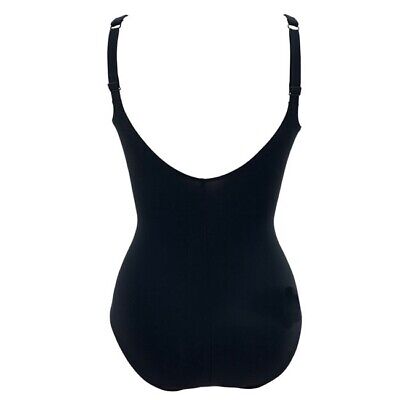Anita Swimsuit with Gold Zipper , Black