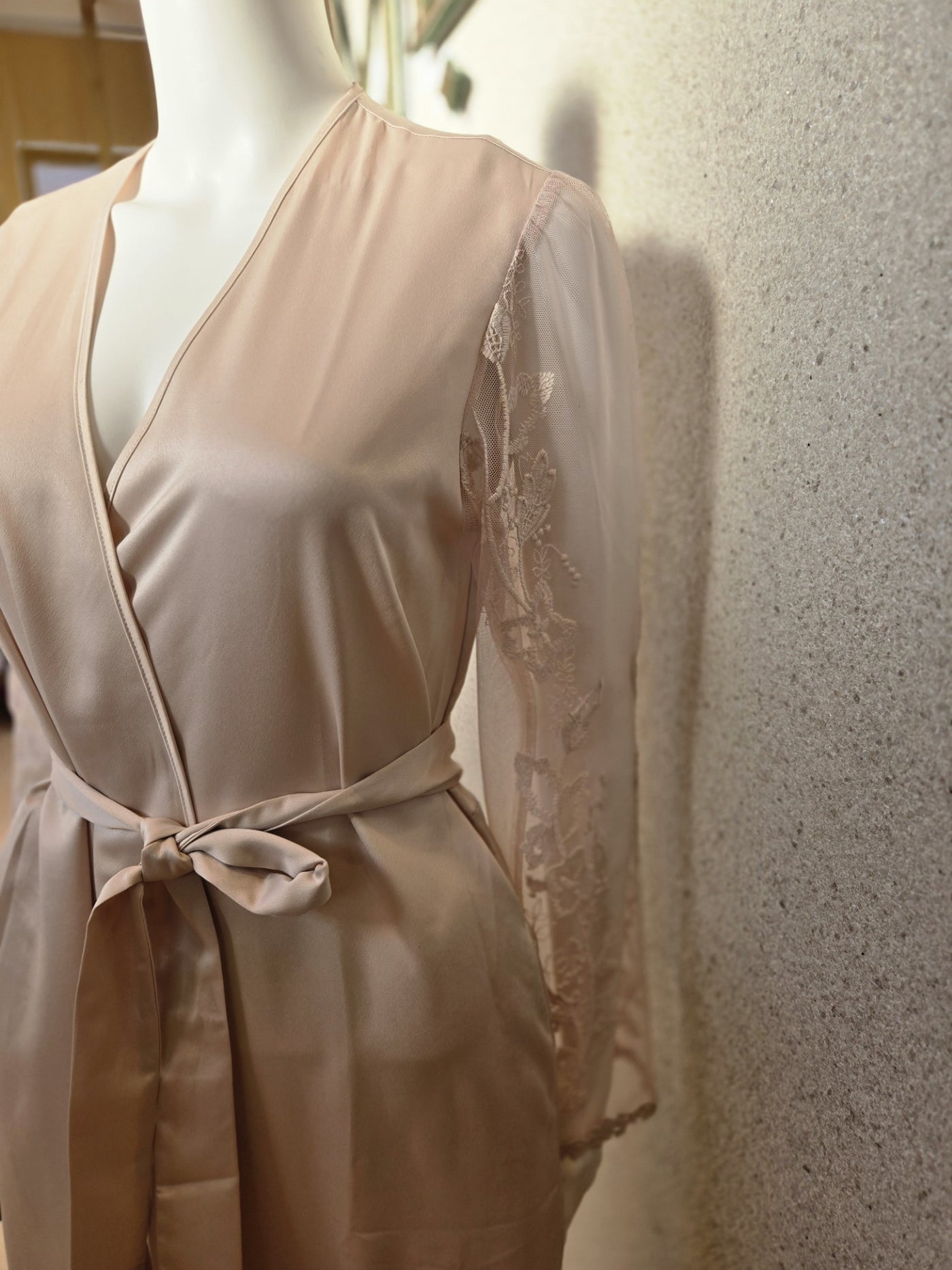 RYA Collection Lisbon Long Coverup Robe, Champagne