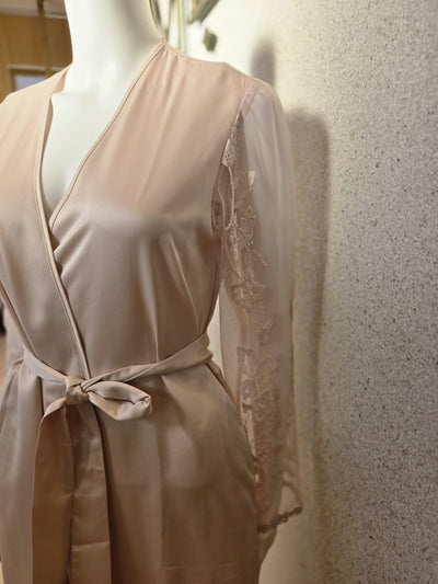 RYA Collection Lisbon Long Coverup Robe, Champagne