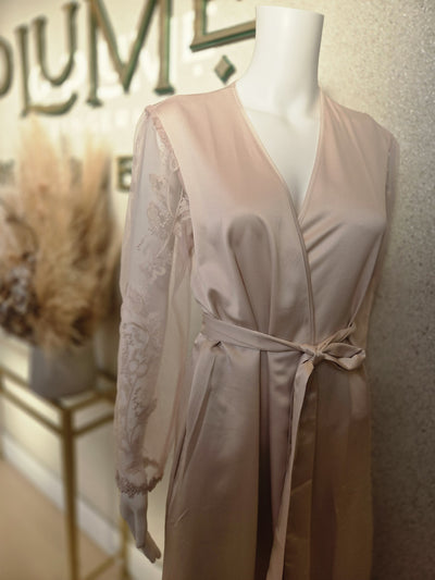 RYA Collection Lisbon Long Coverup Robe, Champagne