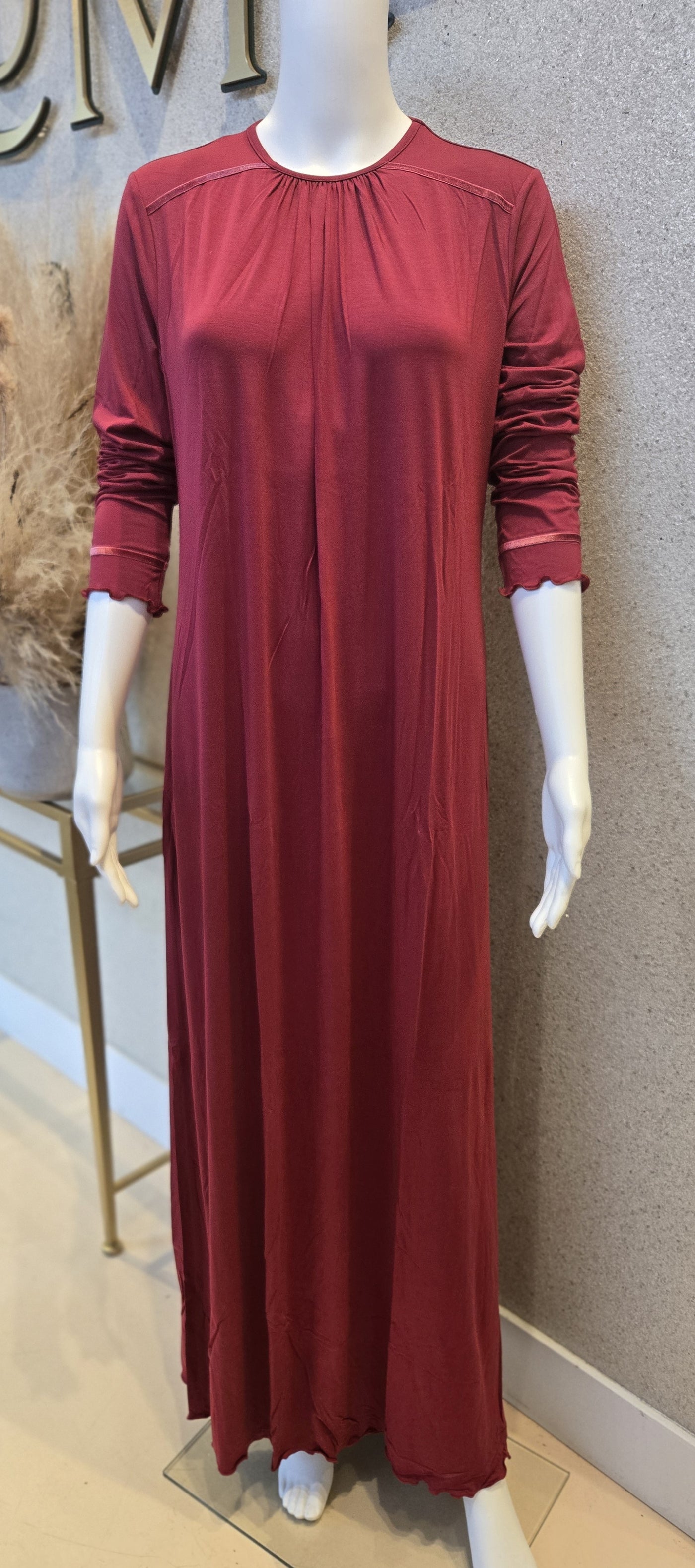 Rosella  Nightgown w/Trim Detail , Chili 2