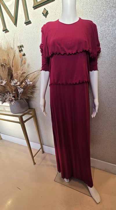 Rosella Jumper Style Nursing Nightgown, Cranberry