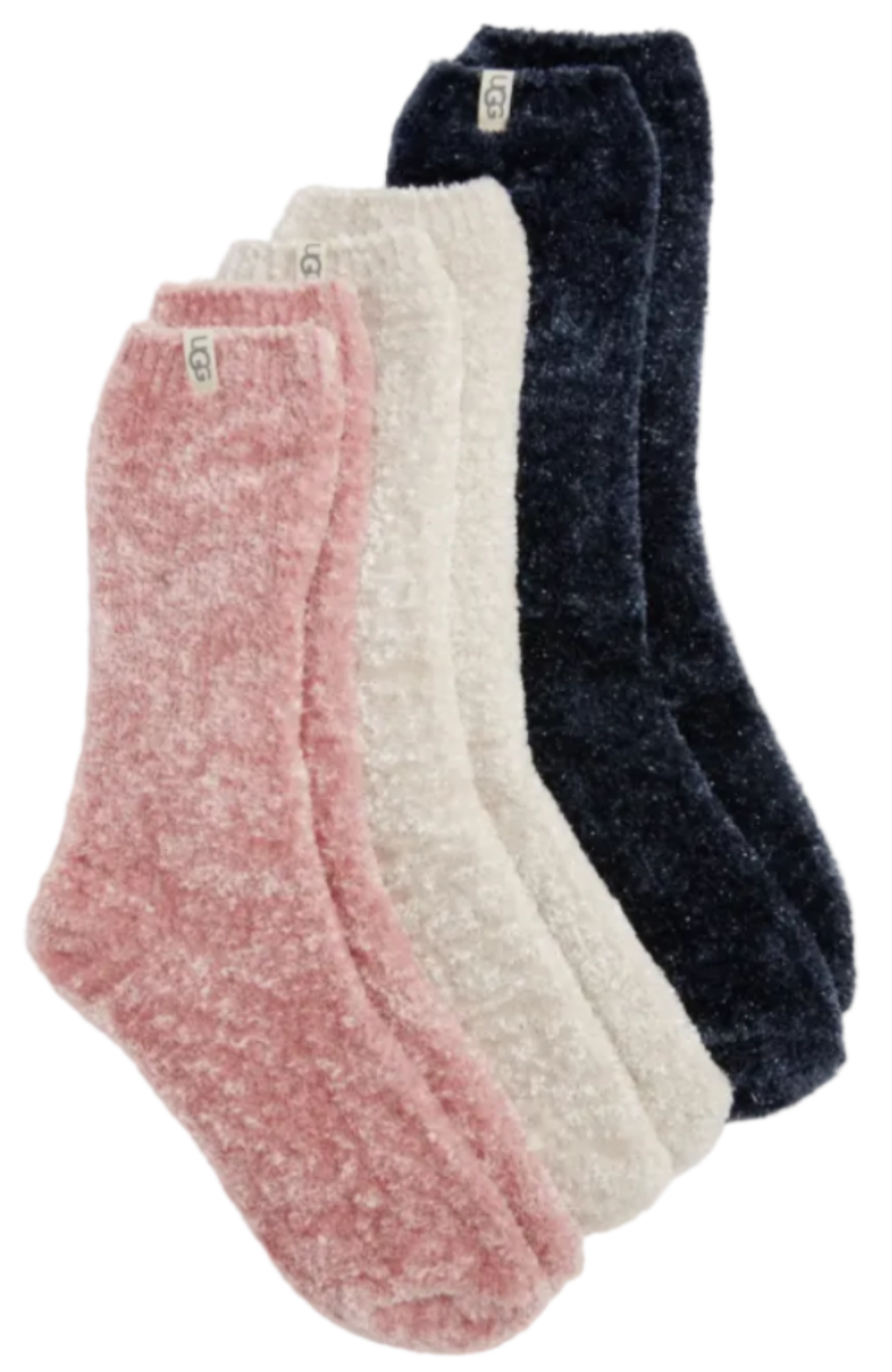 UGG Leda Sparkle, 3 Pack, Cream/ Pink Jade/ Mariner