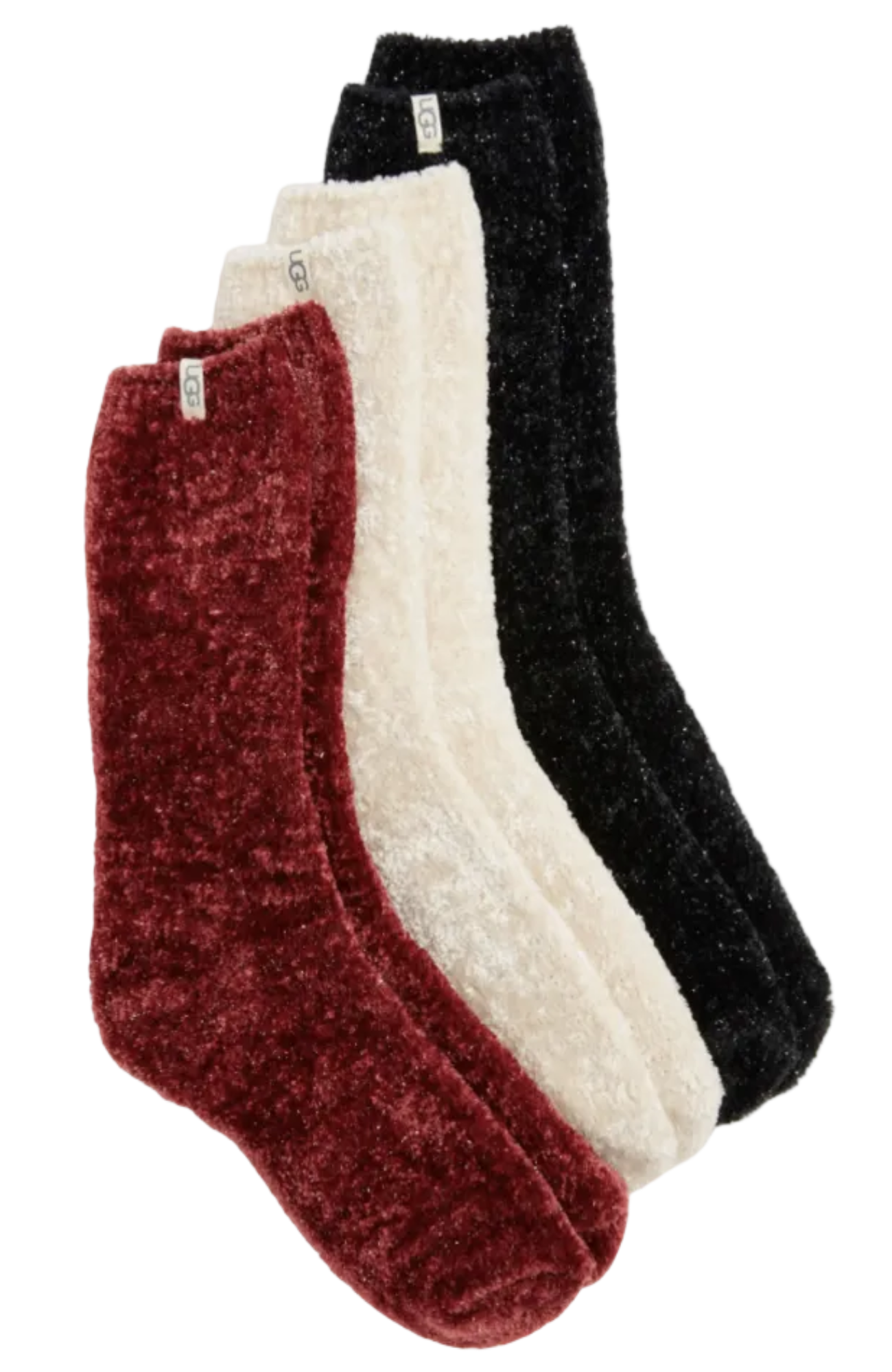 UGG Leda Sparkle, 3 Pack, Cream/ Rubious/ Black